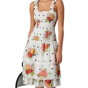 Anthropologie x Farm Rio White Nanaju Midi Dress NWT